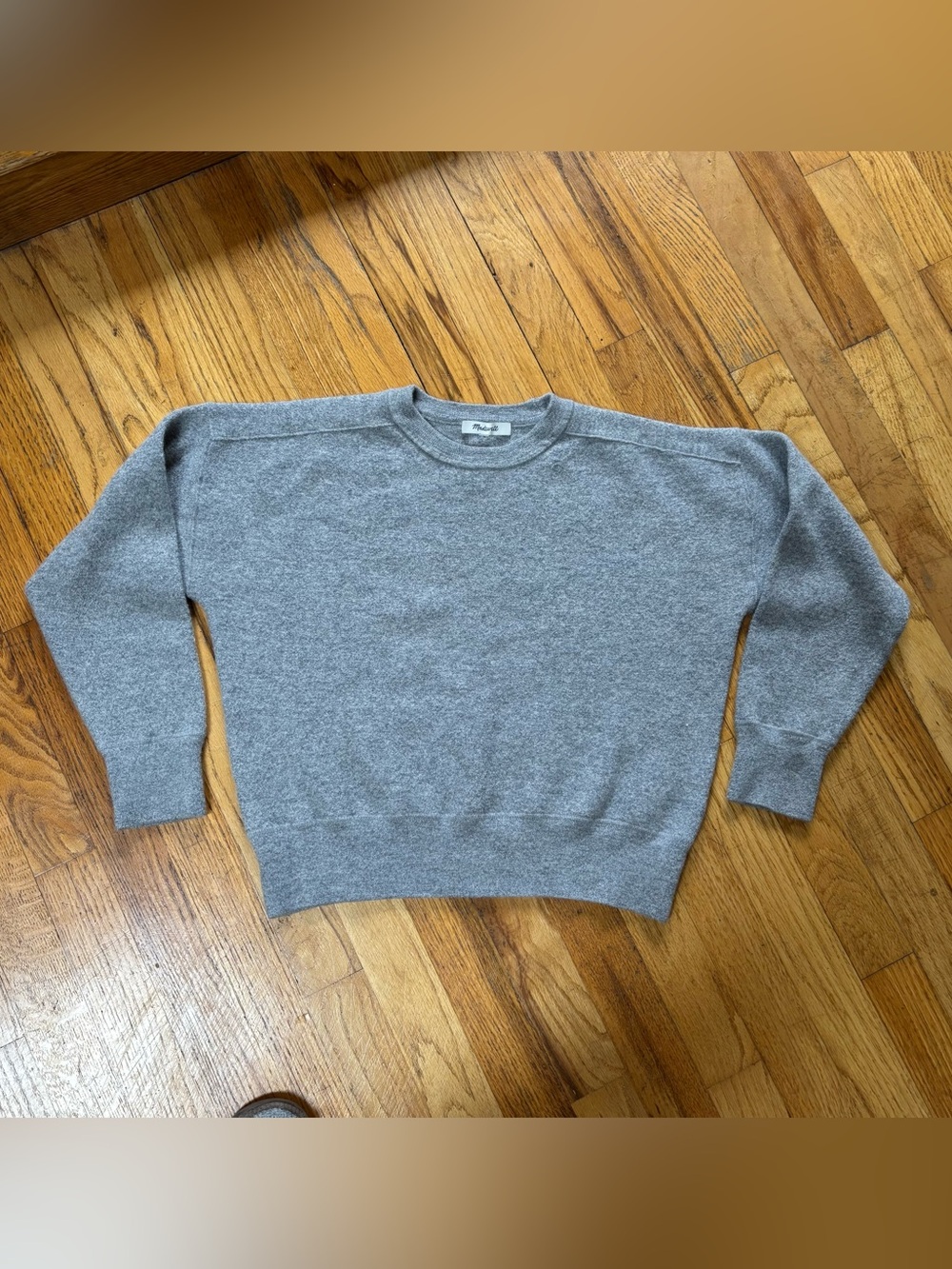 Madewell grey merino wool cropped sweater size small